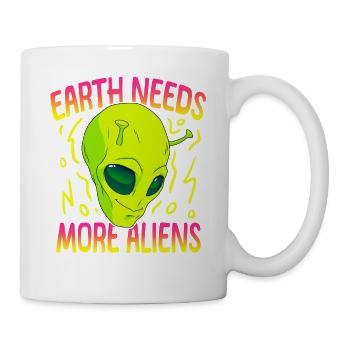 Alien, UFO, UAP, Space, Weltraum Flugobjekt - Tasse - Weiß - Rechts