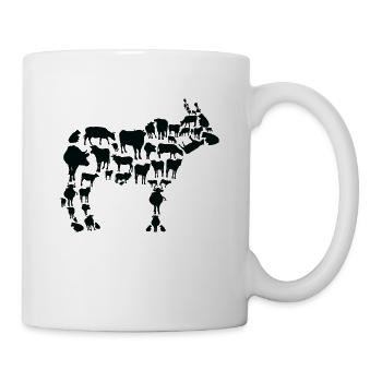 Cow Farmer Animal Farming Cow Silhouette - Mug - white - Right