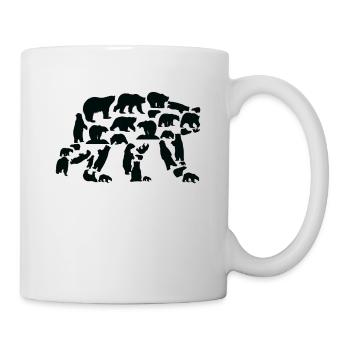 Ours, ours polaire, ours brun, grizzli, silhouette - Mug blanc - blanc - Droite