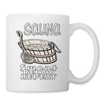 SAUNA SWEAT RELAX REPEAT - Mug - white - Right