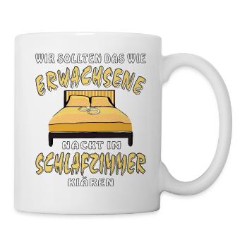 ERWACHSENE NACKT IM SCHLAFZIMMER KLÄREN - Tasse - Weiß - Rechts