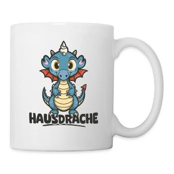 Hausdrache. Stark, Mutig und Unbesiegbar. Drache - Tasse - Weiß - Rechts