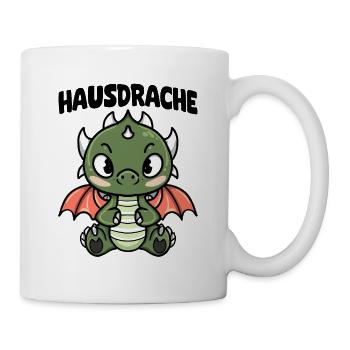 Hausdrache. Stark, Mutig und Unbesiegbar. Drache - Tasse - Weiß - Rechts