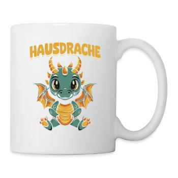 Hausdrache. Stark, Mutig und Unbesiegbar. Drache - Tasse - Weiß - Rechts