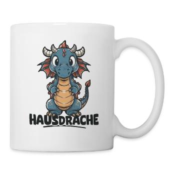 Hausdrache. Stark, Mutig und Unbesiegbar. Drache - Tasse - Weiß - Rechts