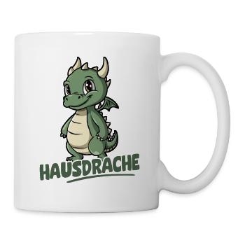 Hausdrache. Stark, Mutig und Unbesiegbar. Drache - Tasse - Weiß - Rechts