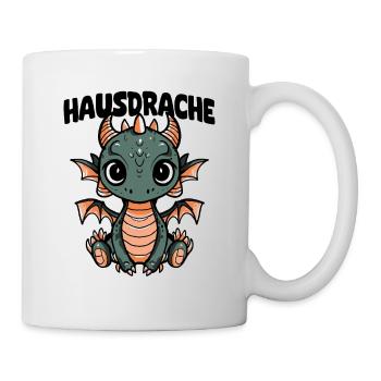 Hausdrache. Stark, Mutig und Unbesiegbar. Drache - Tasse - Weiß - Rechts