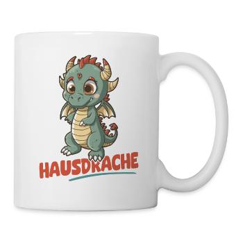 Hausdrache. Stark, Mutig und Unbesiegbar. Drache - Tasse - Weiß - Rechts
