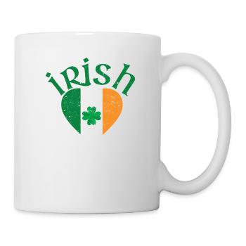 Drapeau irlandais patriotique Irlande trèfle - Mug blanc - blanc - Droite