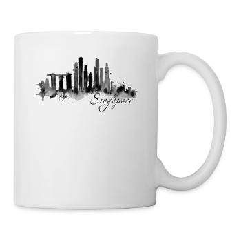 Singapour Skyline Silhouette Asie J’aime Singapour - Mug blanc - blanc - Droite