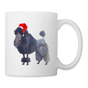 Caniche Noël - Mug blanc - blanc - Droite
