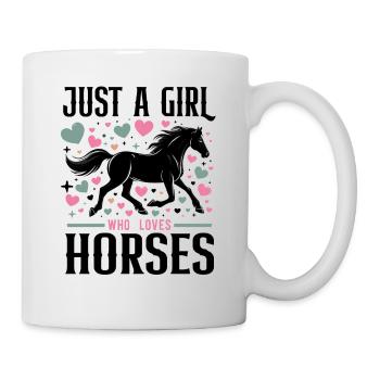 Cadeau d’amant de cheval juste une fille qui aime les chevaux - Mug blanc - blanc - Droite