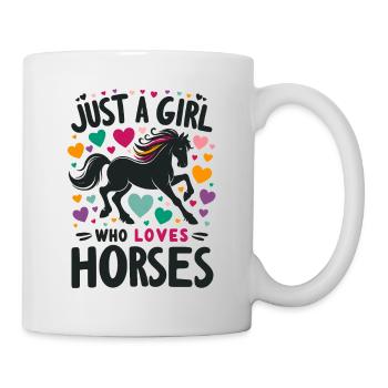Cadeau d’amant de cheval juste une fille qui aime les chevaux - Mug blanc - blanc - Droite