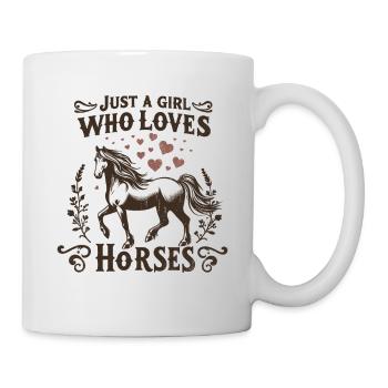 Cadeau d’amant de cheval juste une fille qui aime les chevaux - Mug blanc - blanc - Droite