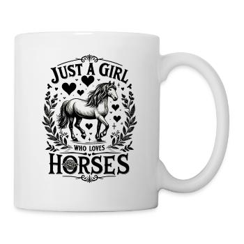 Cadeau d’amant de cheval juste une fille qui aime les chevaux - Mug blanc - blanc - Droite