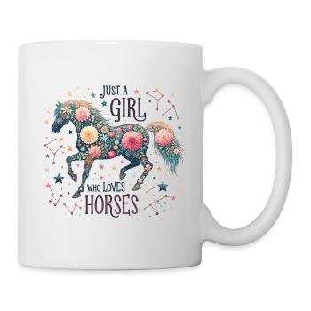 Cadeau d’amant de cheval juste une fille qui aime les chevaux - Mug blanc - blanc - Droite