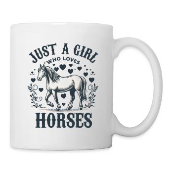 Cadeau d’amant de cheval juste une fille qui aime les chevaux - Mug blanc - blanc - Droite