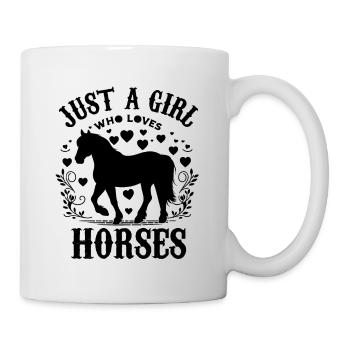Cadeau d’amant de cheval juste une fille qui aime les chevaux - Mug blanc - blanc - Droite
