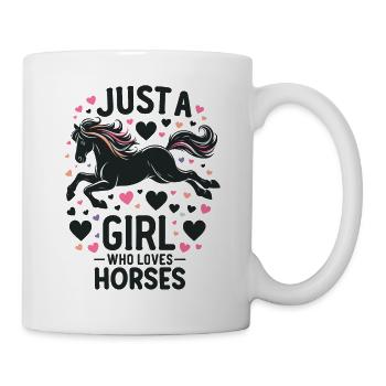 Cadeau d’amant de cheval juste une fille qui aime les chevaux - Mug blanc - blanc - Droite