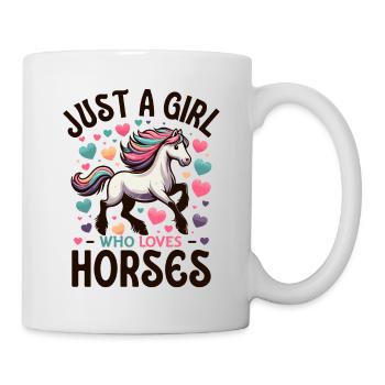 Cadeau d’amant de cheval juste une fille qui aime les chevaux - Mug blanc - blanc - Droite