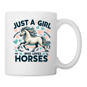 Cadeau d’amant de cheval juste une fille qui aime les chevaux - Mug blanc - blanc - Droite