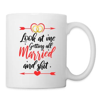 Regardez-moi me marier et merde - Mug blanc - blanc - Droite
