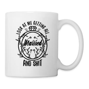 Regardez-moi me marier et merde - Mug blanc - blanc - Droite