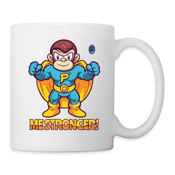 Je suis plus fort ! Singe super-héros de dessin animé - Mug blanc - blanc - Droite