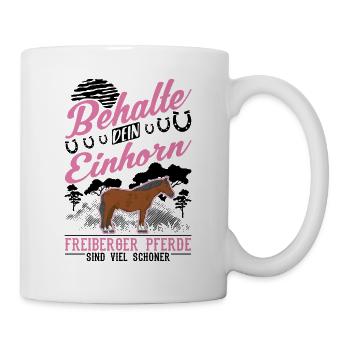Freiberger Pferd Einhorn - Tasse - Weiß - Rechts