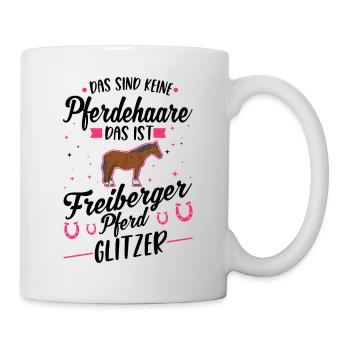 Freiberger Pferd Glitzer - Tasse - Weiß - Rechts