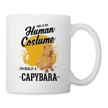 Capybara Human Costume Wasserschwein Capibara - Tasse - Weiß - Rechts