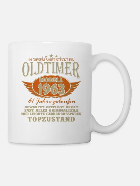 61. Geburtstag Vintage Retro Geschenk 1963 - Tasse - Weiß