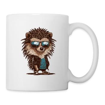 Cool hedgehog with sunglasses - Mug - white - Right