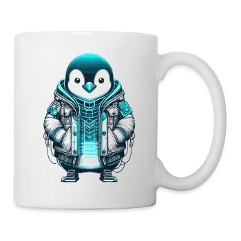 Cool Synthwave Cyberpunk pingouin amant cadeau - Mug blanc - blanc - Droite