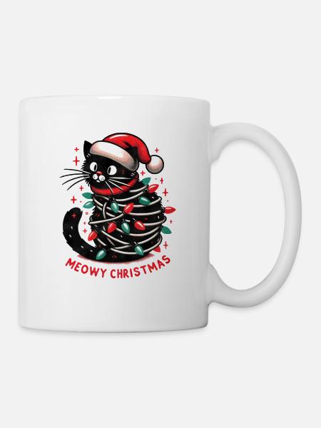 Meowy Christmas - Funny Holidays Funny Christmas - Tasse - Weiß