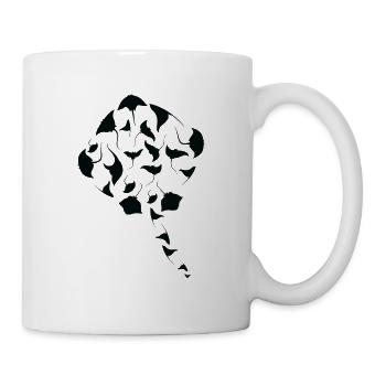 Raie marine créature raie Manta Ray Silhouette - Mug blanc - blanc - Droite