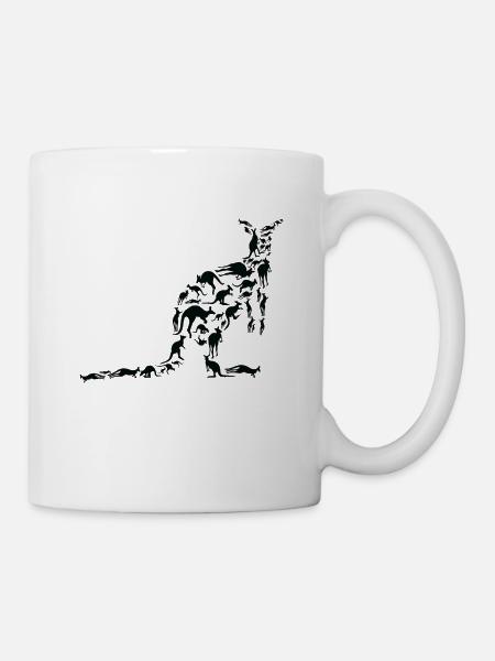 Känguru Wildlife Australien Känguru Silhouette - Tasse - Weiß