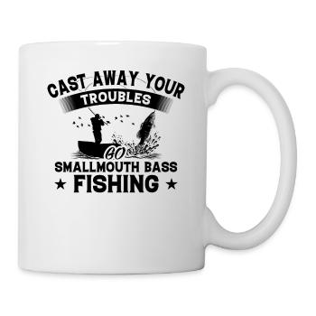 Weggießen - Fisch Kleiner Bass Fischen - Tasse - Weiß - Rechts