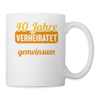 Wir haben viel gemeinsam 40.Hochzeitstag - Tasse - Weiß - Rechts