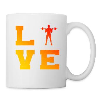 Fitness Damen Cardio Ausdauertraining Gewichtheben - Tasse - Weiß - Rechts