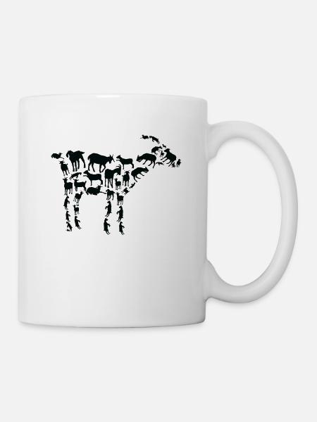 Goat Farmer Animal Farming Goats Silhouette - Mug - white