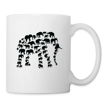 Elephant Wildlife Africa Elephants Silhouette - Mug - white - Right
