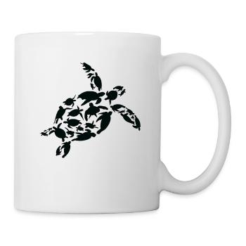 Tortue Biologiste marin Tortues Silhouette - Mug blanc - blanc - Droite