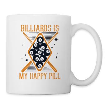 Billiards Is My Happy Pill Billiards Snooker - Tasse - Weiß - Rechts