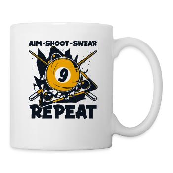 Aim Shoot Swear Repeat Pool Table Billiards - Mug - white - Right