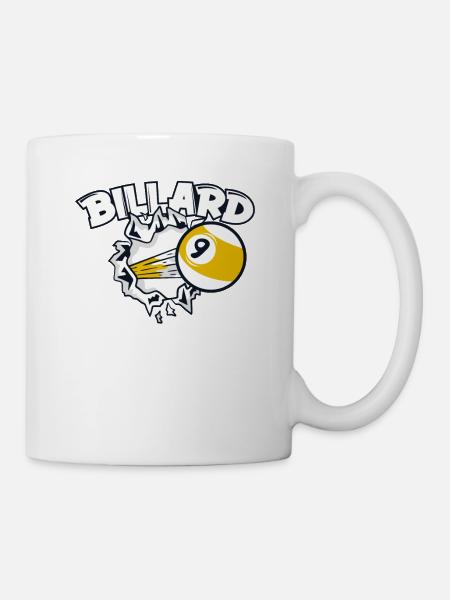 Billiards Snooker Billardtisch Billardspieler - Tasse - Weiß