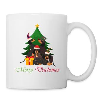 Dackel, Dachshund, Weihnachten, X-Mas, Christmas - Tasse - Weiß - Rechts