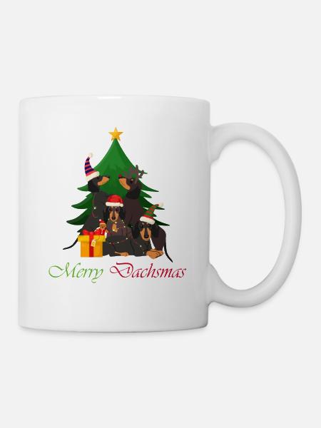 Dackel, Dachshund, Weihnachten, X-Mas, Christmas - Tasse - Weiß