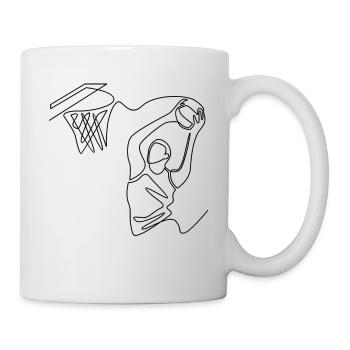 Basketball Basketballer Slam Dunk Lineart - Tasse - Weiß - Rechts