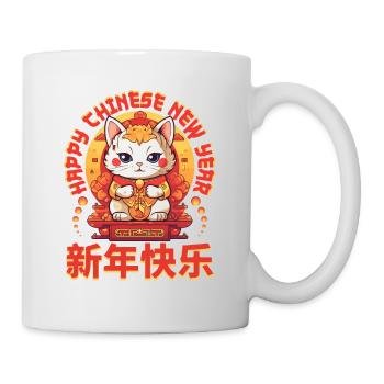 Joyeux Nouvel An Chinois 2024 Chat Porte-bonheur Matching - Mug blanc - blanc - Droite